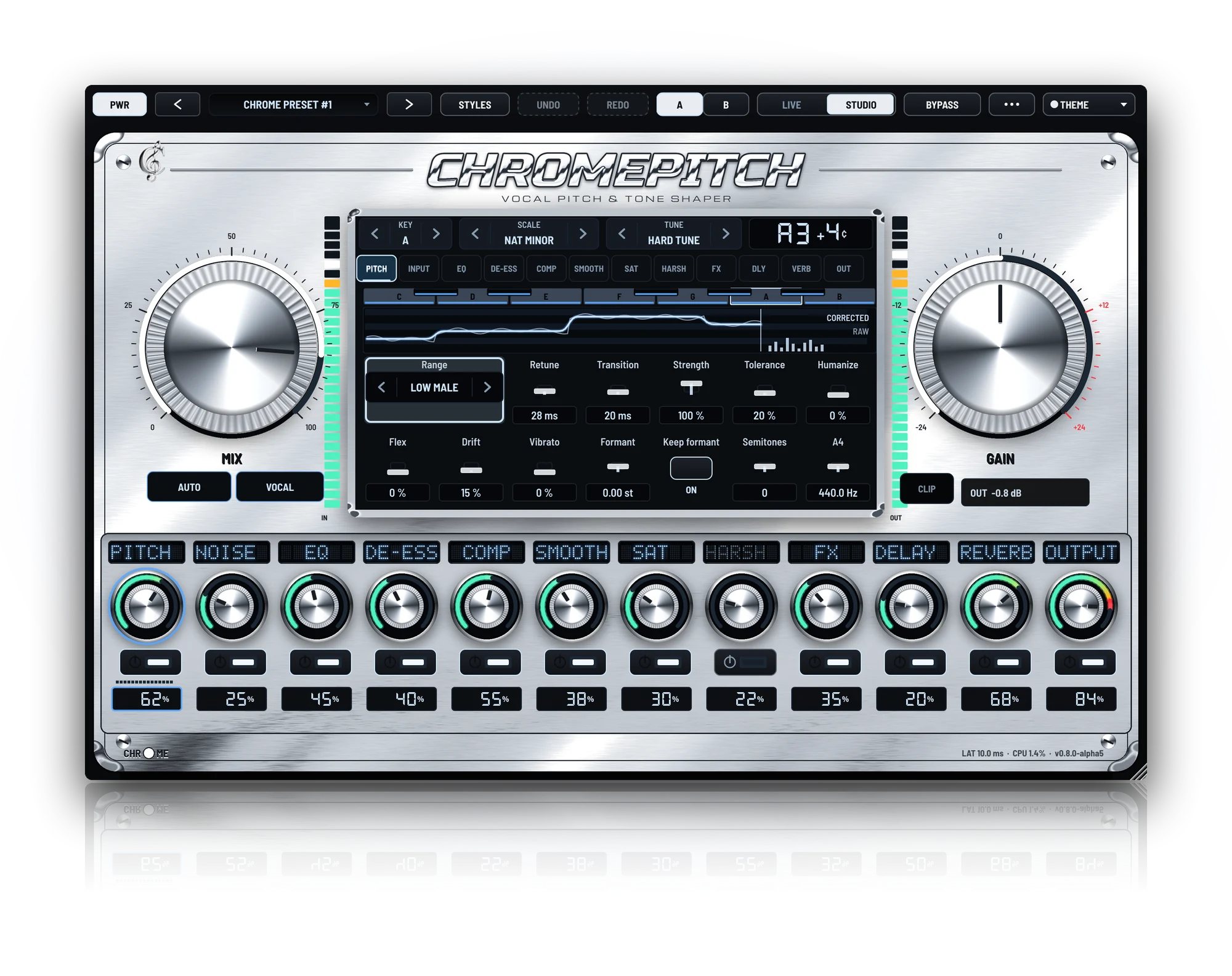 ChromePitch macOS vocal plugin console